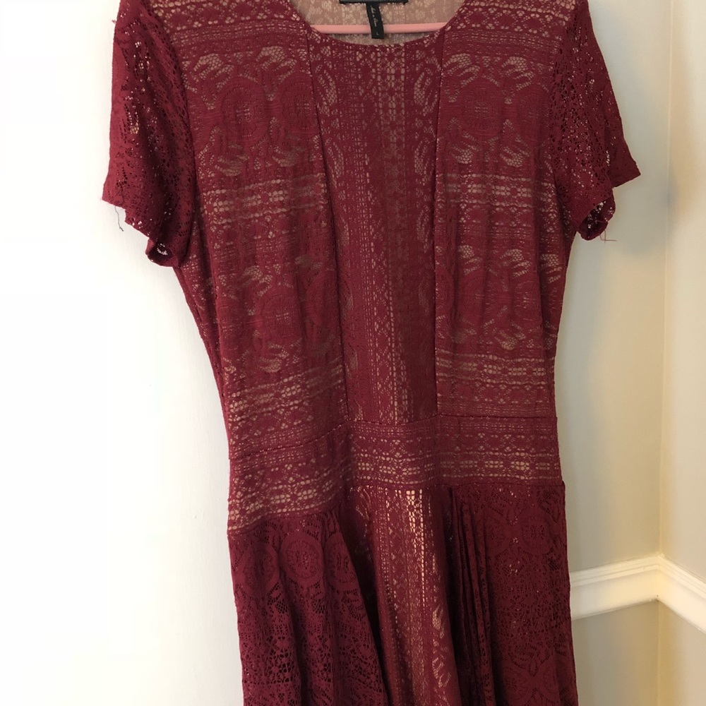 BCBG red asymmetrical dress